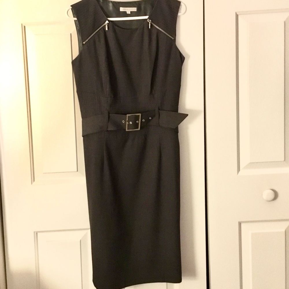 VINTAGE- Sandra Darren Gray Sheath Dress